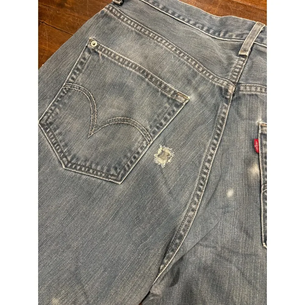 VTG 1997 Levi's 569 Loose Fit Skater Jeans Baggy Thrashed Paint Splatter 36x28